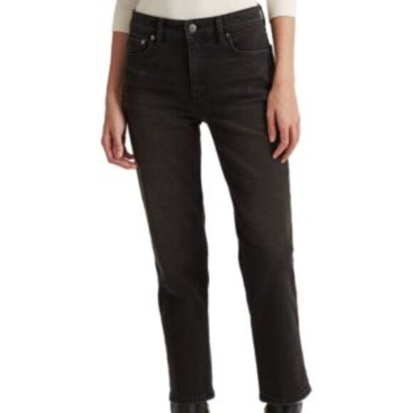 NEW Lauren Ralph Lauren Women's 4 High-Rise Straight Ankle Jeans Empire Wash - Picture 1 of 10